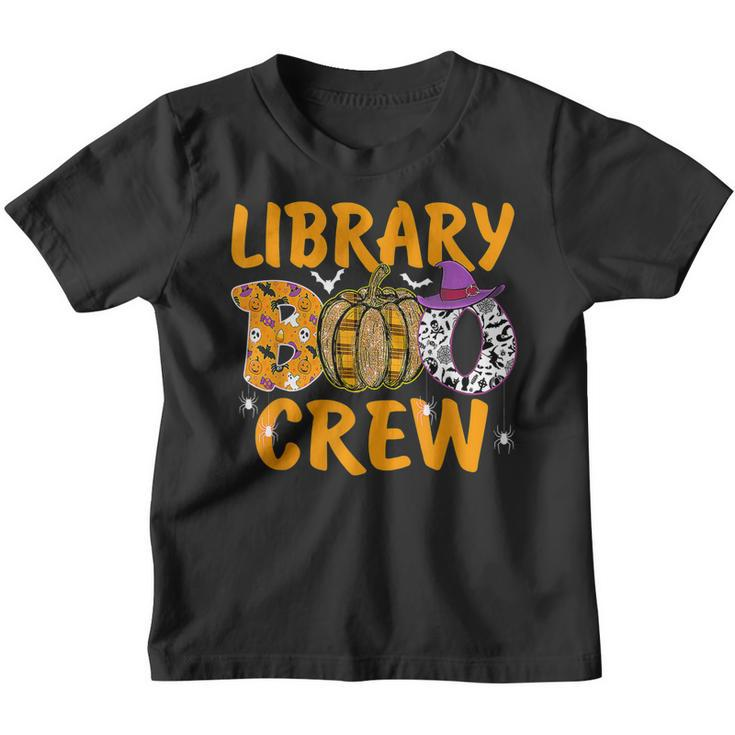 Library Boo Crew School Librarian Halloween Library Book  V6 Youth T-shirt