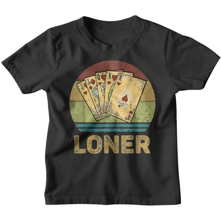Loner Vintage Funny Euchre Card Game  Youth T-shirt