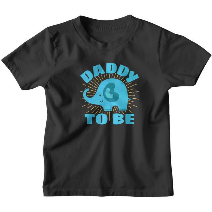Mens Daddy To Be Elephant Blue Gender Reveal Baby Shower Youth T-shirt