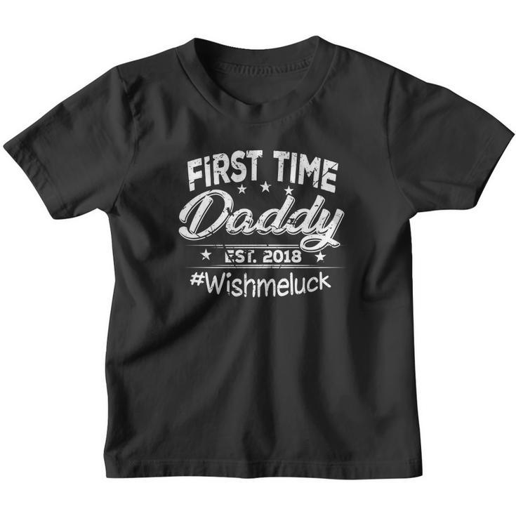 Mens First Time Daddy New Dad Est 2018 Gift Fathers Day Youth T-shirt