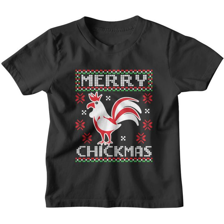 Merry Chickmas Chicken Ugly Christmas Sweater Gift Youth T-shirt