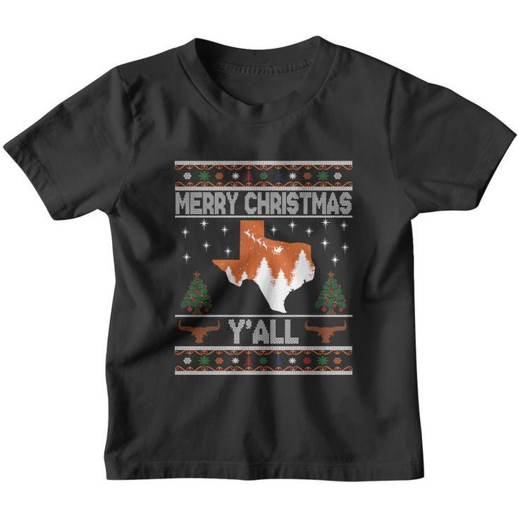 Merry Xmas Yall Texas Ugly Christmas Sweater Gift Youth T-shirt