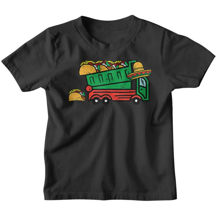 Mexican Garbage Truck Tacos Cinco De Mayo Kids Boys Toddler  Youth T-shirt