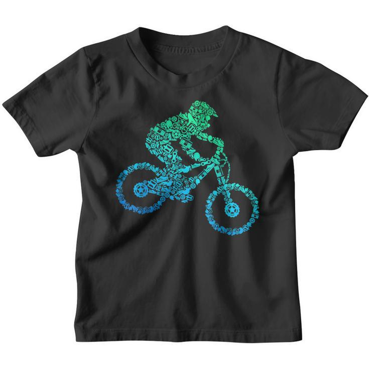Mountain Bike Mtb Downhill Biking Cycling Biker Kids Boys Youth T-shirt