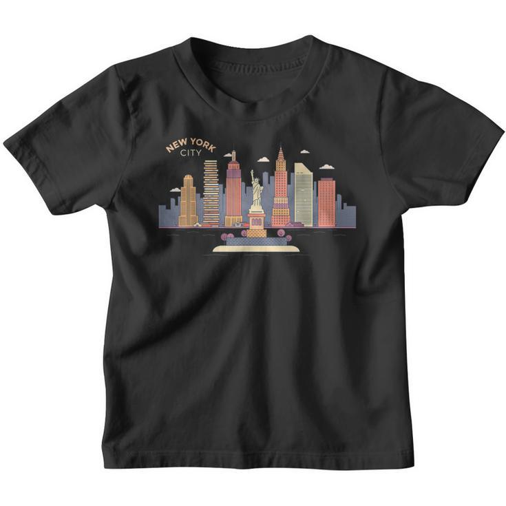 New York City Skyline Ny Vintage New York City Nyc  Youth T-shirt