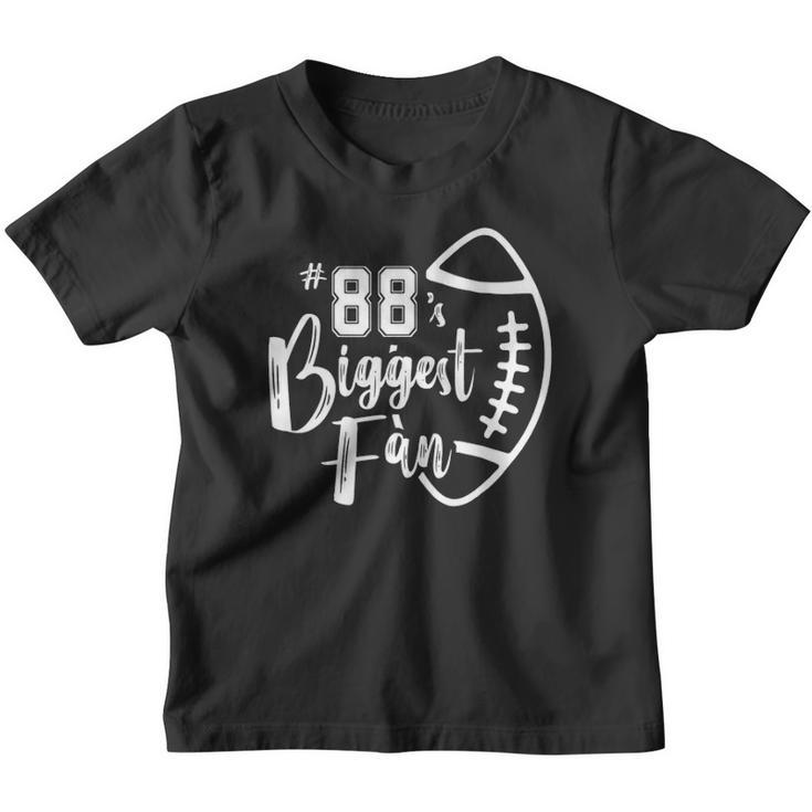 Number 88S Biggest Fan  Football Player Mom Dad Family Youth T-shirt