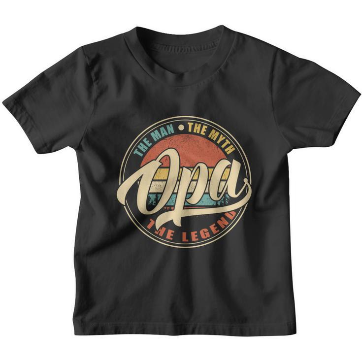 Opa The Man The Myth The Legend Vintage Retro Fathers Day Gift Youth T-shirt