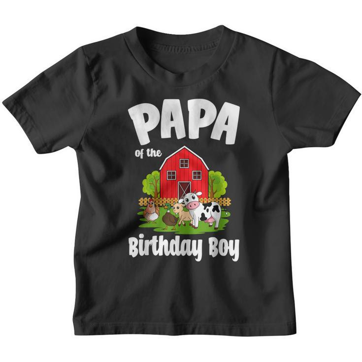 Papa Of The Birthday Boy Farm Animal Bday Party Celebration  Youth T-shirt