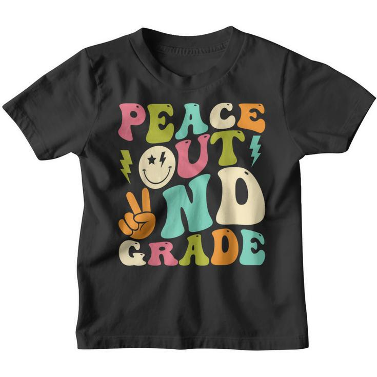 Peace Out 2Nd Grade Groovy Graduation Last Day Of School  Youth T-shirt