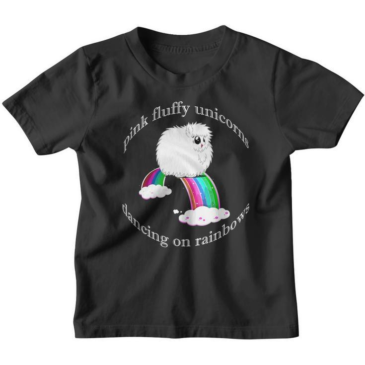 Pfudor T Shirt - Pink Fluffy Unicorns Dancing On Rainbows Youth T-shirt