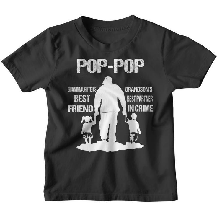 Pop Pop Grandpa Gift   Pop Pop Best Friend Best Partner In Crime Youth T-shirt