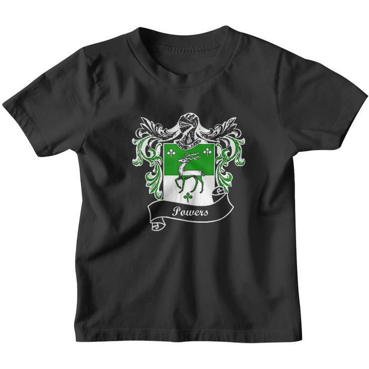 Powers Coat Of Arms Surname Last Name Family Crest Youth T-shirt