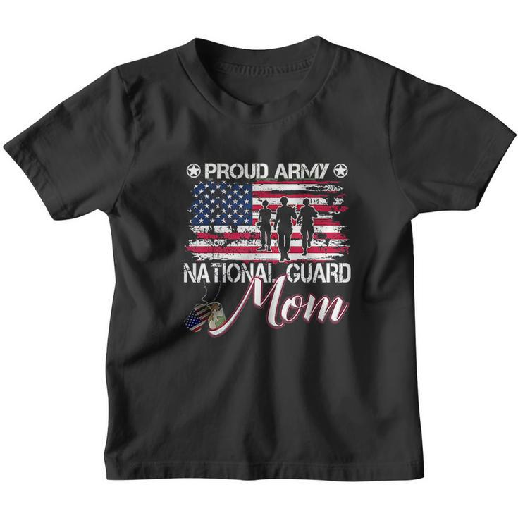 Proud Army National Guard Mom American Flag Youth T-shirt