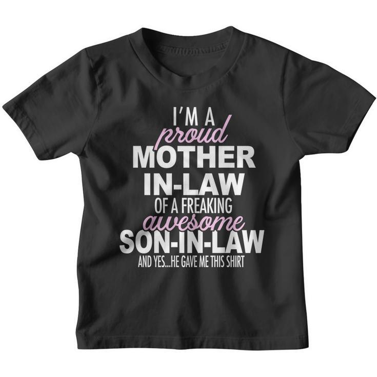 Proud Mother In Law Of Awesome Son In Law Funny Youth T-shirt