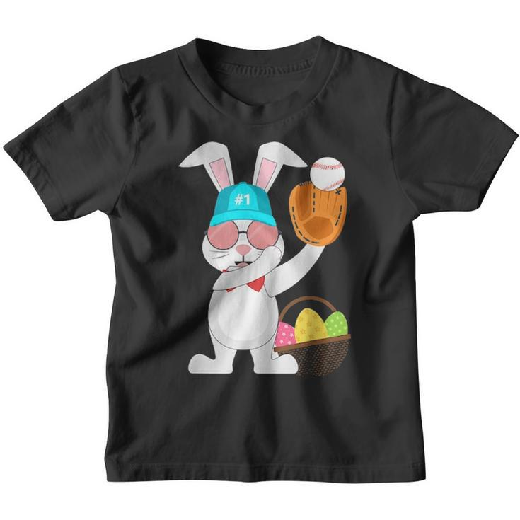 Rabbit Baseball Easter Bunny 2021 For Kids Youth Boys Girls Youth T-shirt