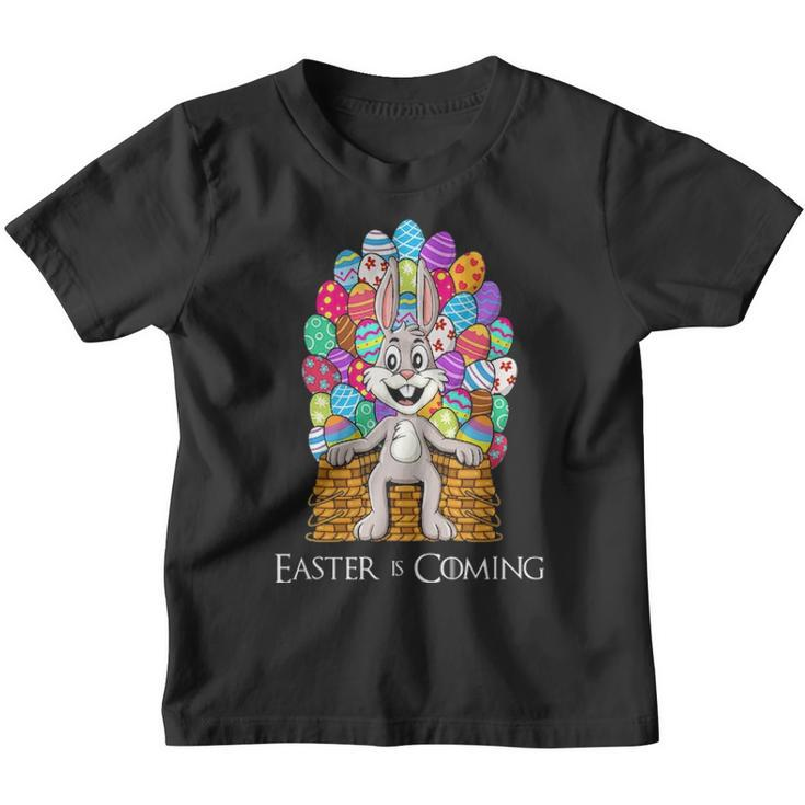 Rabbit Easter Basket Egg Throne Funny Boys Girls Kids Youth T-shirt