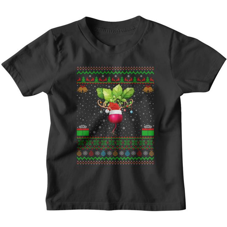 Radishes Lover Xmas Lighting Santa Ugly Radishes Christmas Gift Youth T-shirt