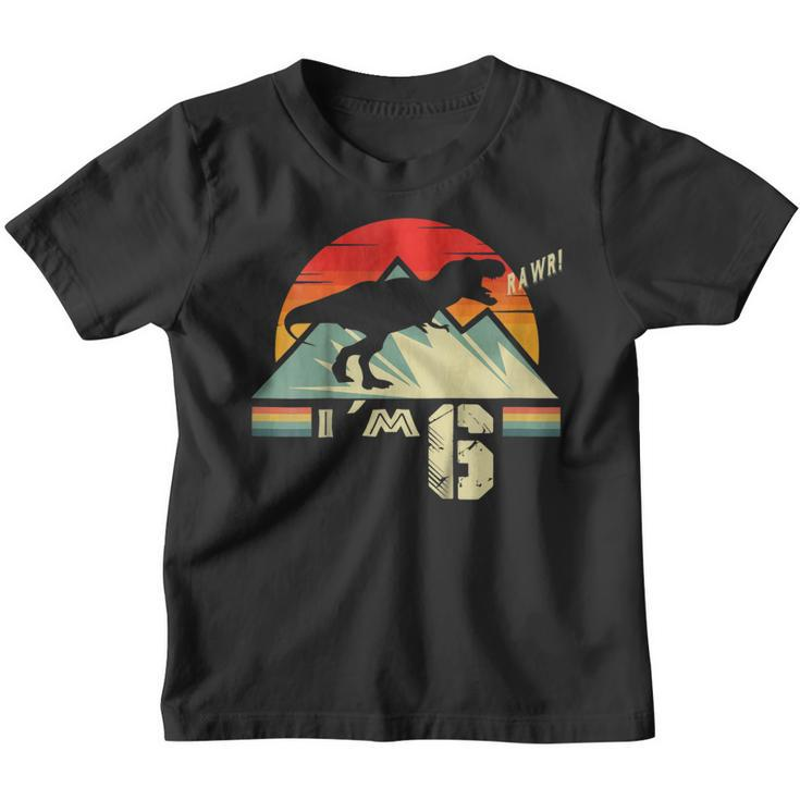 Rawr Im 6 6Th Birthday Dinosaur Shirt Boys Girls Kids Youth T-shirt
