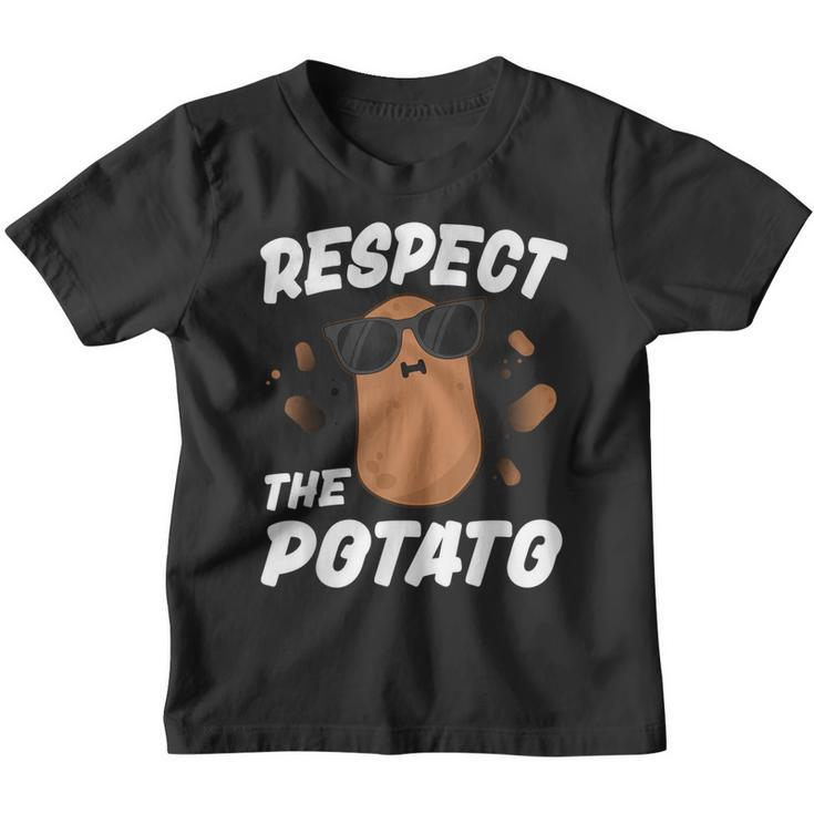 Respect The Potato  For Kids Boys Men Funny Vegetable  Youth T-shirt