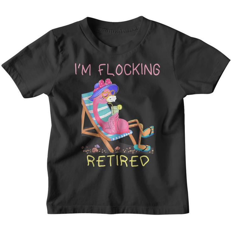 Retired Flamingo Lover Funny Retirement Party Coworker 2021 Youth T-shirt