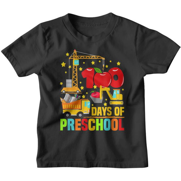 Retro I Crushed 100 Days Of Preschool Construction Truck  Youth T-shirt