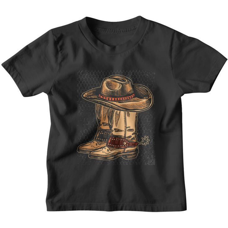 Rodeo Bull Riding Hat Line Dance Boots Cowboy V2 Youth T-shirt