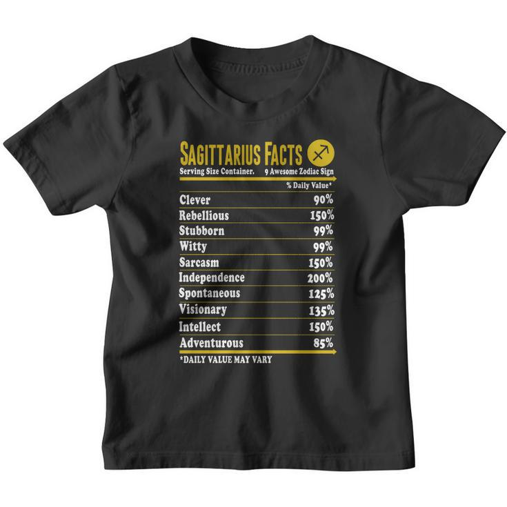 Sagittarius Facts Servings Per Container Zodiac T-Shirt Youth T-shirt