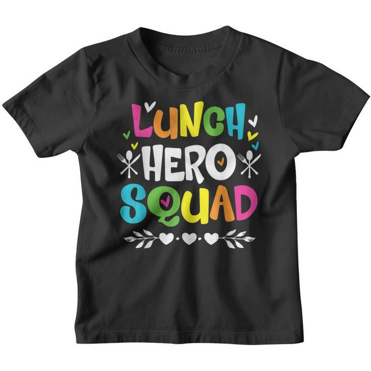 School Lunch Hero Squad Of Happy Cafeteria Lady Workers Crew Youth T-shirt