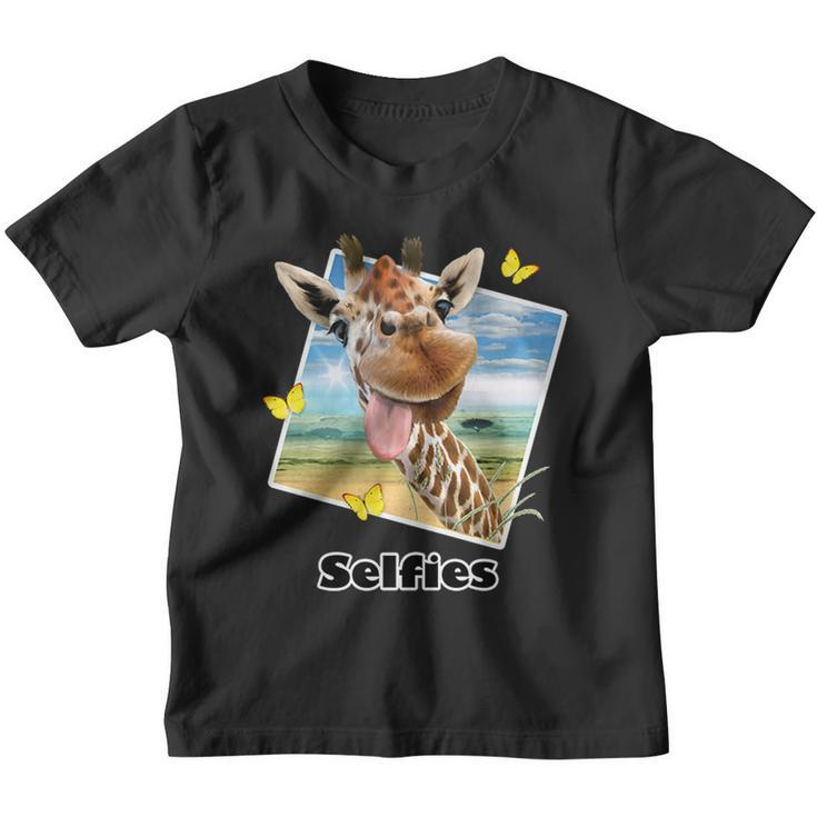 Selfies - Funny Giraffe Selfie Youth T-shirt