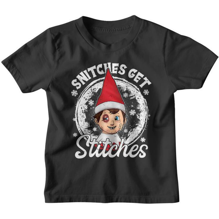 Snitches Get Stitches The Elf Xmas Funny Christmas V2 Youth T-shirt