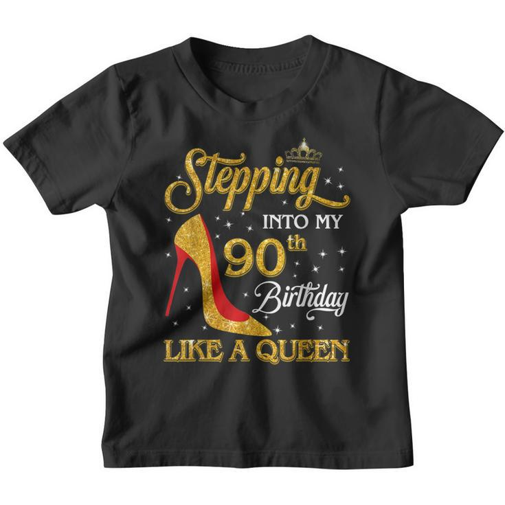 Stepping Into My 90Th Birthday 90 Year Old Gift Girls Women  Youth T-shirt