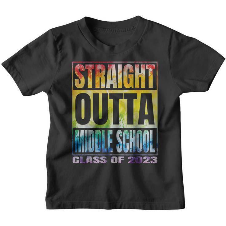 Straight Outta Middle School Class 2023 Tie Dye Graduation  Youth T-shirt