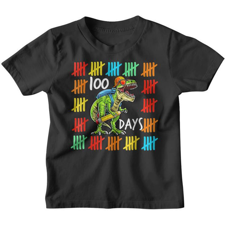 T Rex Dinosaur Funny 100 Days Of School Teacher  Youth T-shirt