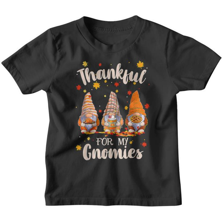 Thankful With My Gnomies Funny Thanksgiving Gnomes Women Kid  Youth T-shirt