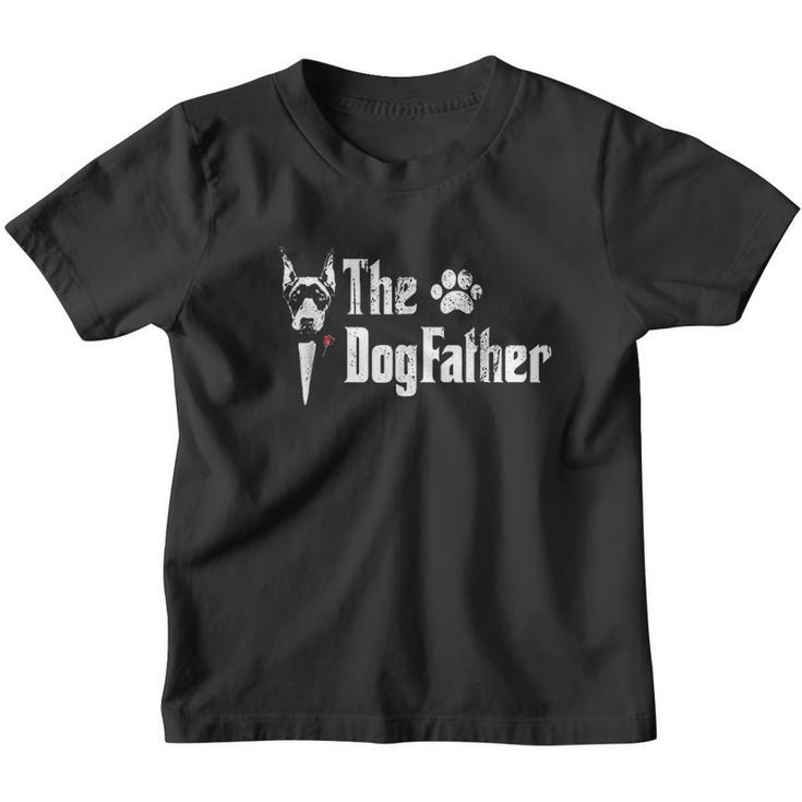 The Dogfather Doberman Pinscher Dog Dad Youth T-shirt