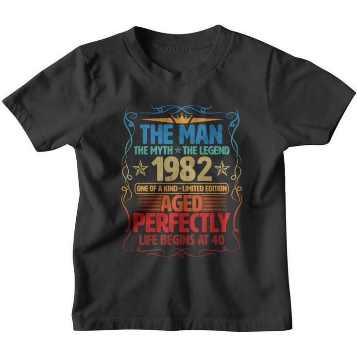 The Man Myth Legend 1982 Aged Perfectly 40Th Birthday Youth T-shirt