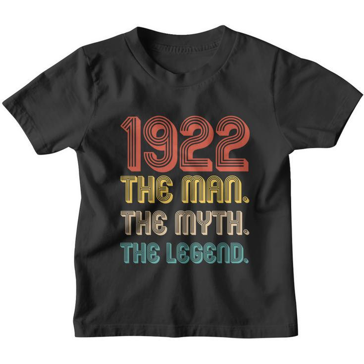 The Man The Myth The Legend 1922 100Th Birthday Youth T-shirt
