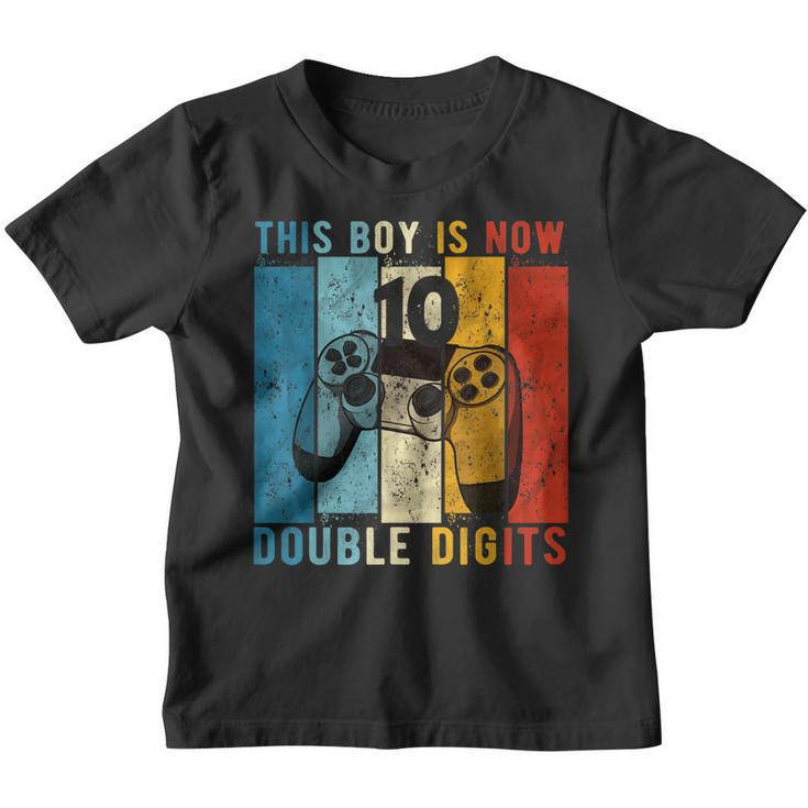This Boy Is Now Double Digits 10Th Birthday Boy 10 Year Old  Youth T-shirt