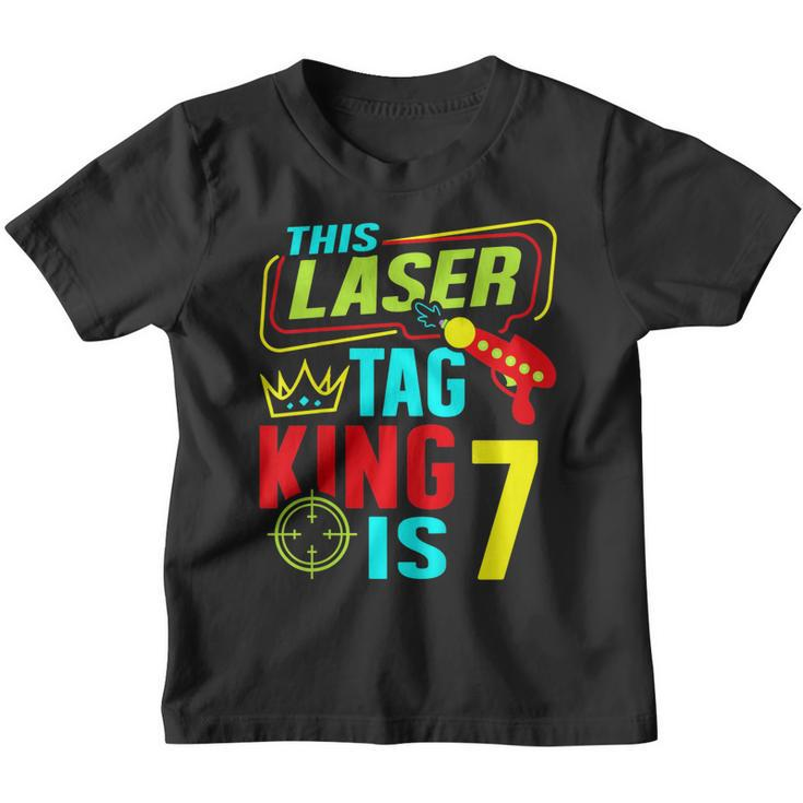 This Laser Tag King Is 7 Kids Birthday Party Lasertag Gift  Youth T-shirt