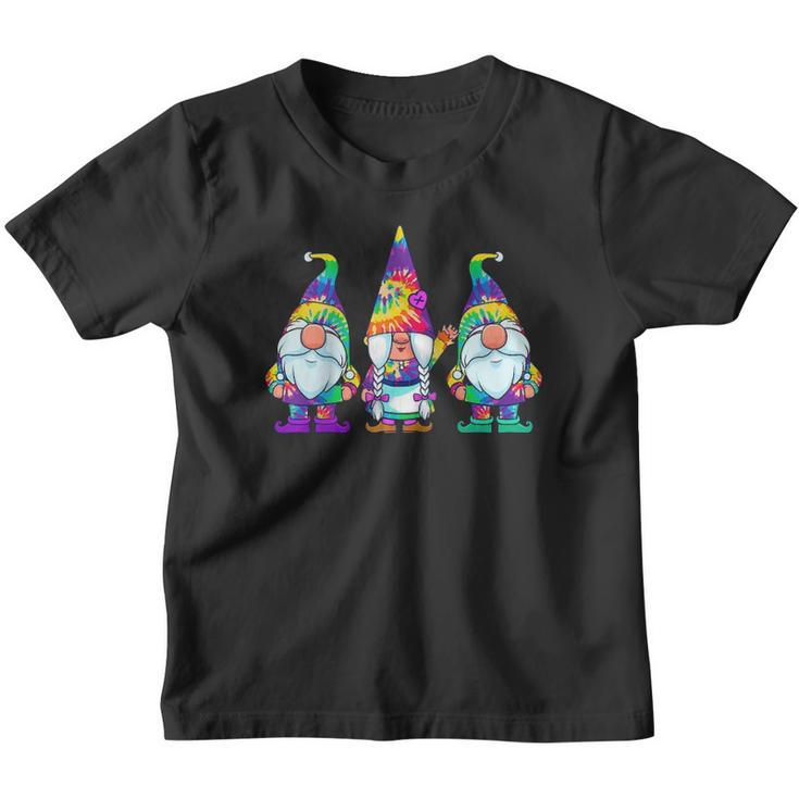 Three Hippie Gnomes Tie Dye Retro Vintage Hat Peace Gnome Raglan Baseball Tee Youth T-shirt