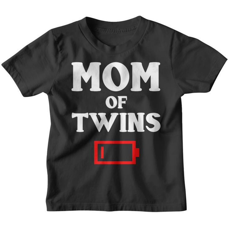 Tired Mom Of Twins Mother Funny Low Battery Mommy Mum Youth T-shirt