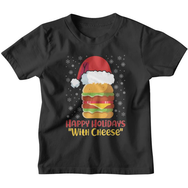 Ugly Christmas Sweater Burger Happy Holidays With Cheese V10 Youth T-shirt