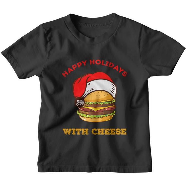 Ugly Christmas Sweater Burger Happy Holidays With Cheese V18 Youth T-shirt