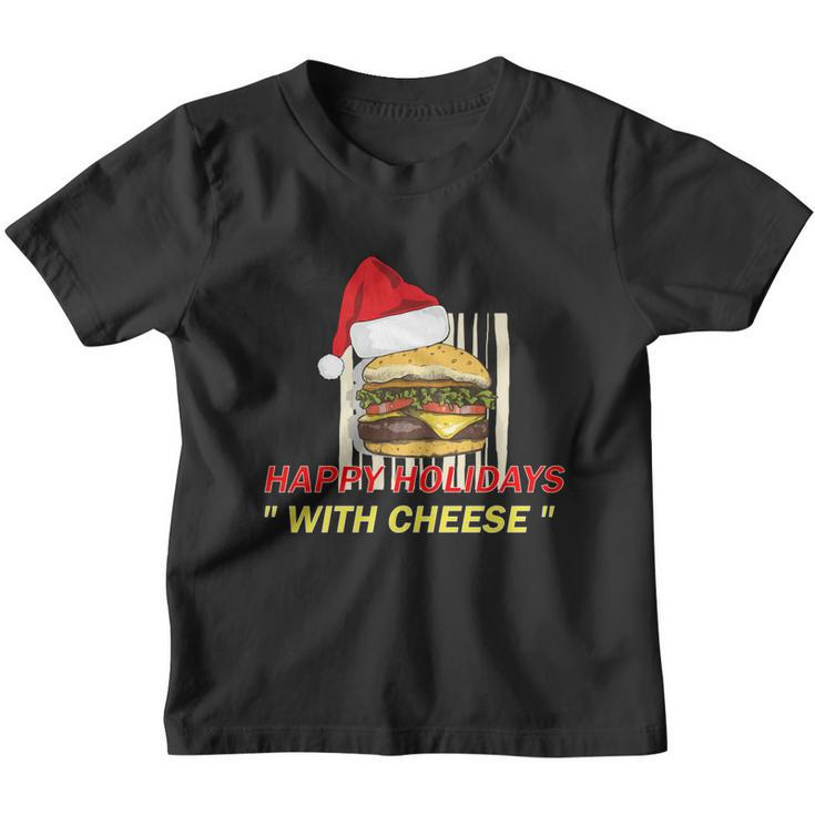 Ugly Christmas Sweater Burger Happy Holidays With Cheese V21 Youth T-shirt