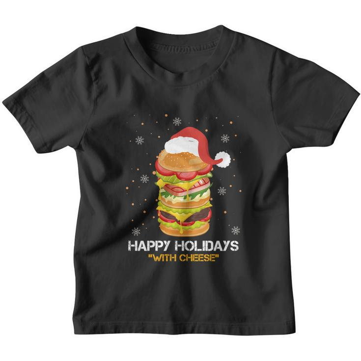 Ugly Christmas Sweater Burger Happy Holidays With Cheese V6 Youth T-shirt