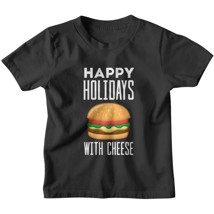 Ugly Christmas Sweater Burger Happy Holidays With Cheese V7 Youth T-shirt