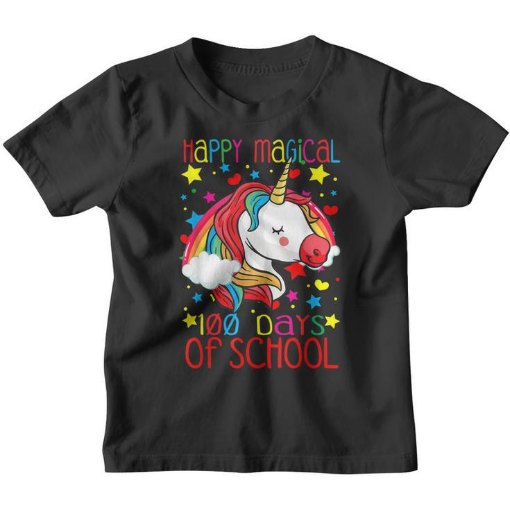 Unicorn Rainbow 100Th Days Happy Magical 100 Days Of School  Youth T-shirt
