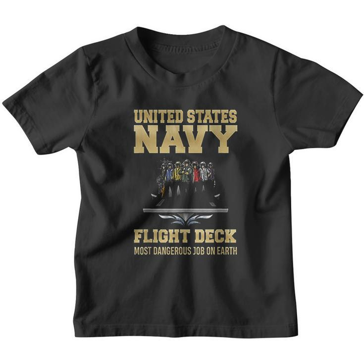 United States Navy Flight Deck Most Dangerous Job On Earth Youth T-shirt
