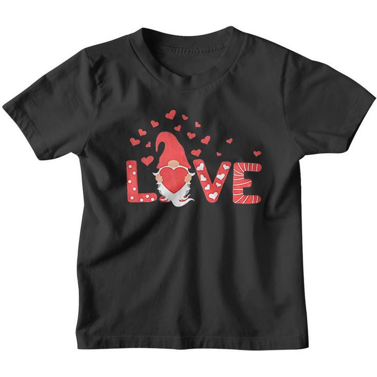 Valentines Day Gnomes Love Heart Graphic Lover Gift Couple Youth T-shirt