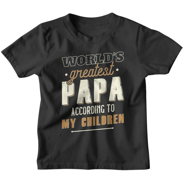 Vintage Worlds Greatest Papa According To My Children Youth T-shirt